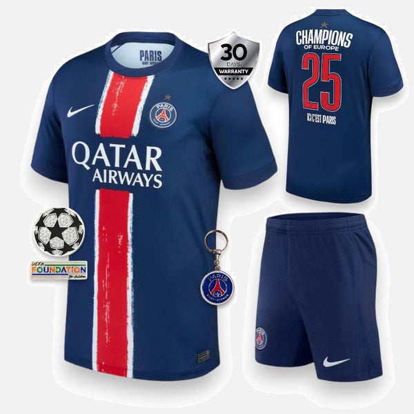 Kids PSG 2025 European Champions 1 Star Jersey